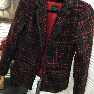 Firuze San Francisco RED Nappy Weave Blazer 10